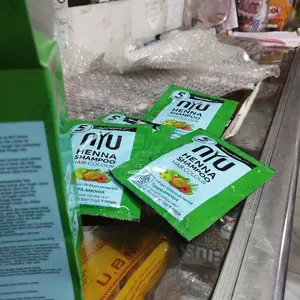 NYU Henna Shampoo Hair Colour 1 BOX Isi 4 Sachet 20 ml - Shampo pewarna rambu Dye Cat Mengcover Uban Dalam 10 Menit Brown Black Blue Burgundy