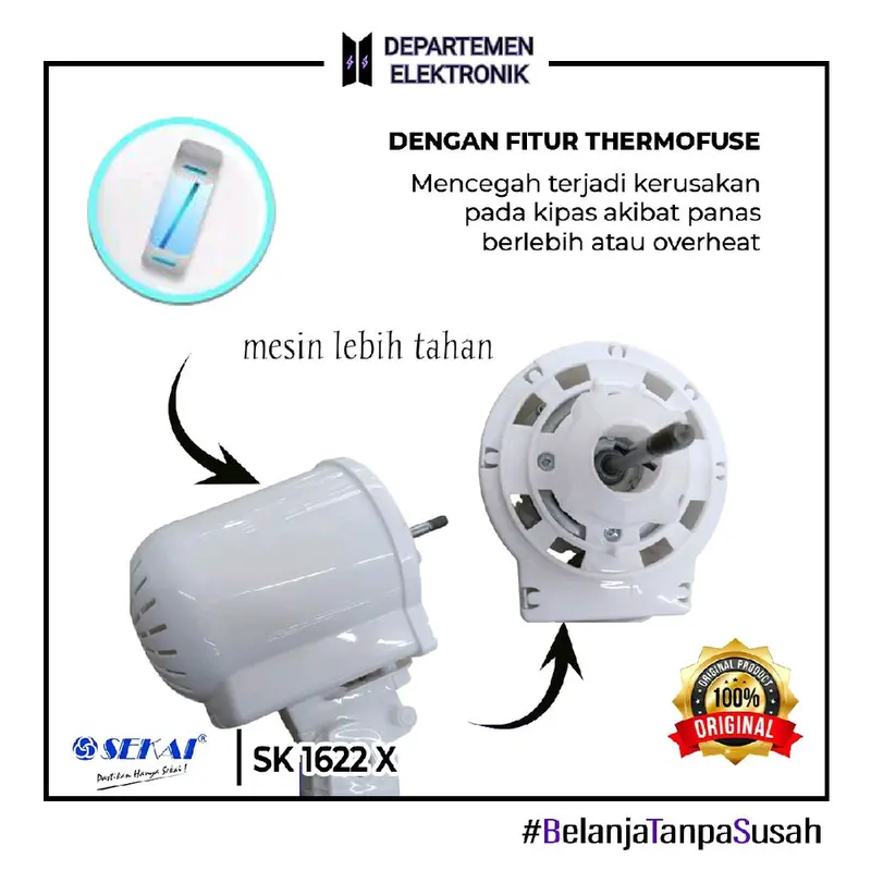 Sekai Kipas Angin Berdiri / Standfan 1622 X Kaki Silang Taifun 1