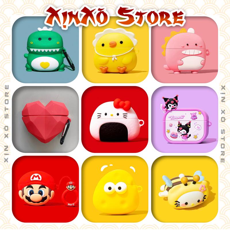 Ốp bảo vệ Airpod 2 3 4 Pro Pro 2 Case Airpods nhiều mẫu bảo vệ tai nghe kèm móc khóa - XỊN XÒ Store