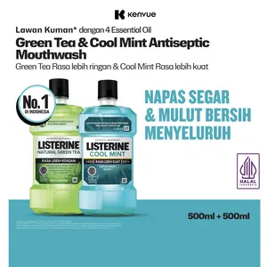 Bundling Listerine Green Tea 500ml + Listerine Coolmint 500ml - Obat Kumur Antiseptik Mulut