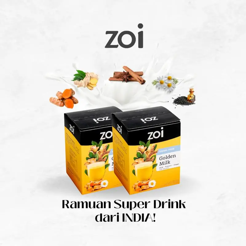 [2 BOX] ZOI GOLDEN MILK Susu Herbal Susu Sehat Susu Kambing, Jahe merah dan Kunyit - Susu Kambing Etawa