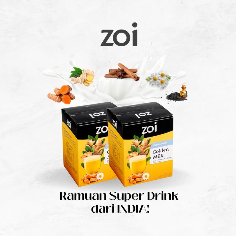 [2 BOX] ZOI GOLDEN MILK Susu Herbal Susu Sehat Susu Kambing, Jahe merah dan Kunyit - Susu Kambing Etawa 0