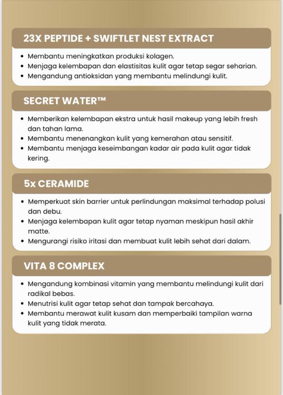 [PAYDAY OWNER DEALS] BYZOE 24Hours PowerStay Diamond Pearl Premium Cushion Matte with Diamond Powder, Pearl Extract, Extract Burung Walet, 23x Peptide.  Concealer Foundation Wajah