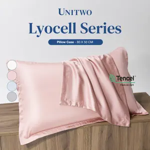 UNITWO ID [SARUNG BANTAL LYOCELL JUMBO] UNITWO Lyocell by Tencel Pillow Case | Sarung Bantal Lyocell by Tencel Premium Motif Polos Lembut dan Nyaman Ukuran 80 x 50 cm