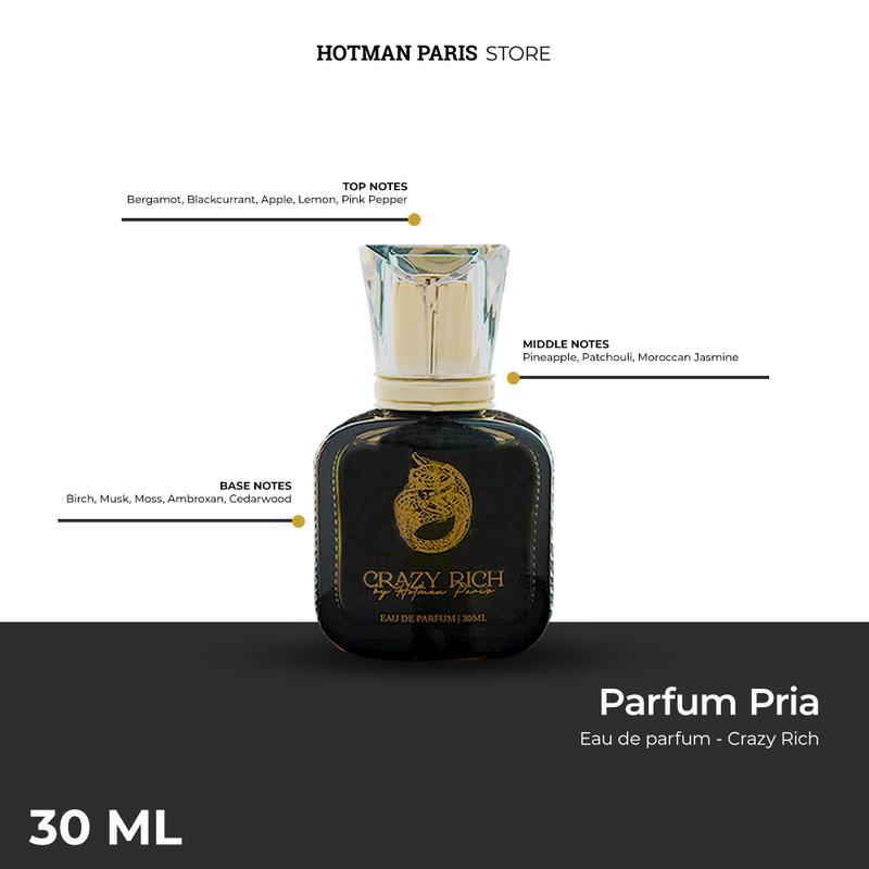 LIVE LOUISSE X HOTMAN PARIS Parfume Crazy Rich By Hotman Paris ( For Men )- Travel Size 30 ML Hitam Perfume Pria 3