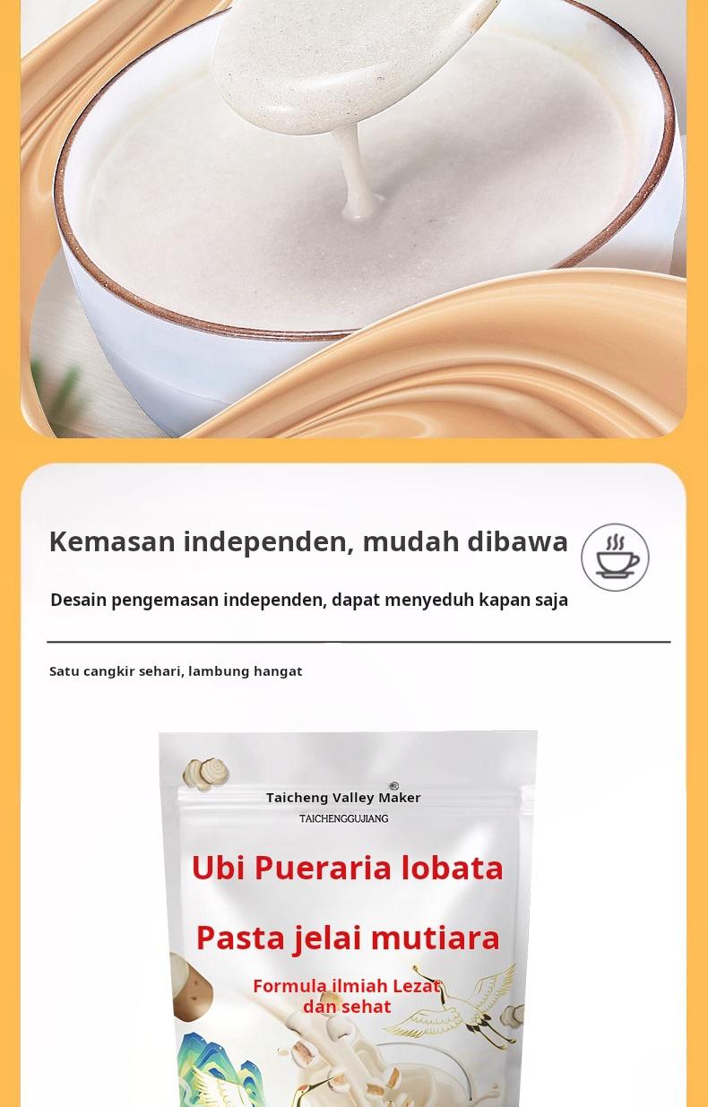 Bubur Ubi Cina, Akar Kudzu & Jelai 400g Rasa Original, Minuman Instan Sereal Gandum Utuh, Siap Konsumsi,Sarapan sehat rendah gula, pengganti makanan