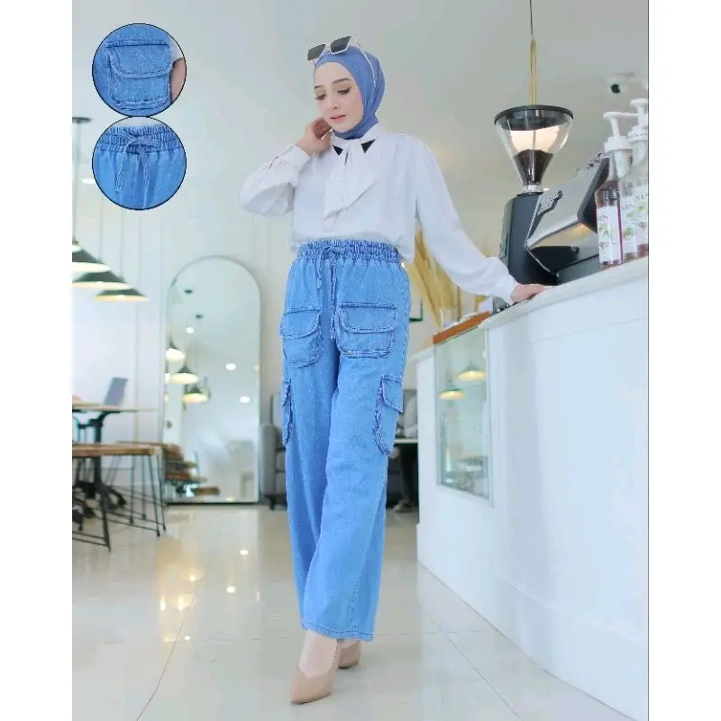 KIMS - SAVIRA KULOT JEANS DEWASA celana cargo wanita