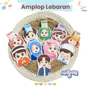 Noona Kiyowo Amplop Lebaran 2026 Lucu 3 Dimensi Kertas Tebal Cutting Rapi Isi 5 Pcs