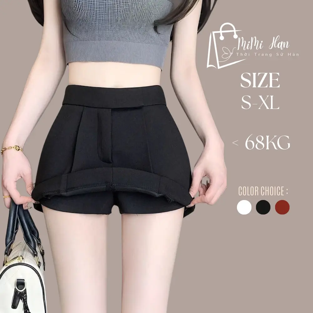 Quần Short Giả Váy Nữ Cạp Cao Sang Trọng | Quần Váy Nữ Hàn Quốc Hot Trend | Quần Skort Lưng Cao Dáng Đẹp