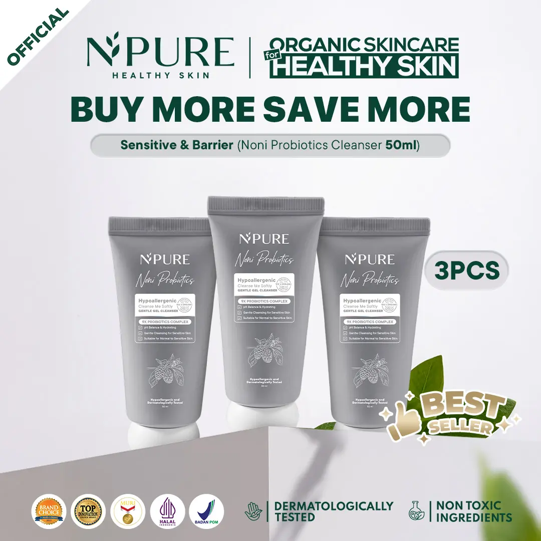 【3pcs Noni CLeanser 50ml】NPURE Noni Probiotics "Cleans Me Softly" Gel Cleanser / Ceramide Extract / Membersihkan Wajah Facial / Sabun cuci muka kulit sensitif