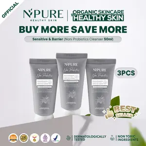 [3 PCS LEBIH HEMAT] NPURE Gentle Gel Cleanser Noni 50 ml Sabun Muka Kulit Sensitif / pH Balance / Low pH / Microbiome / No SLS SLES Alcohol Fragrance / Pembersih Wajah / Facial Wash / Hypoallergenic / Dermatologically /Aman Bumil Busui bayi newborn/HALAL