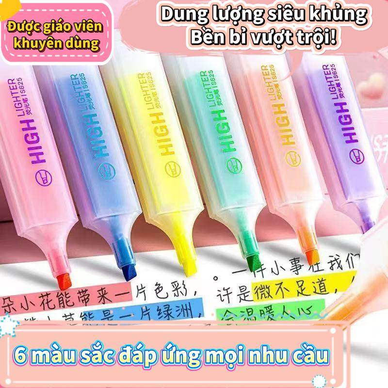 bút dạ quang lyhan Bút highlight dung lượng lớn  Đầu to bền màu sắc candy siêu cute cho học sinh head pen bút dạ quang lyhan cầm