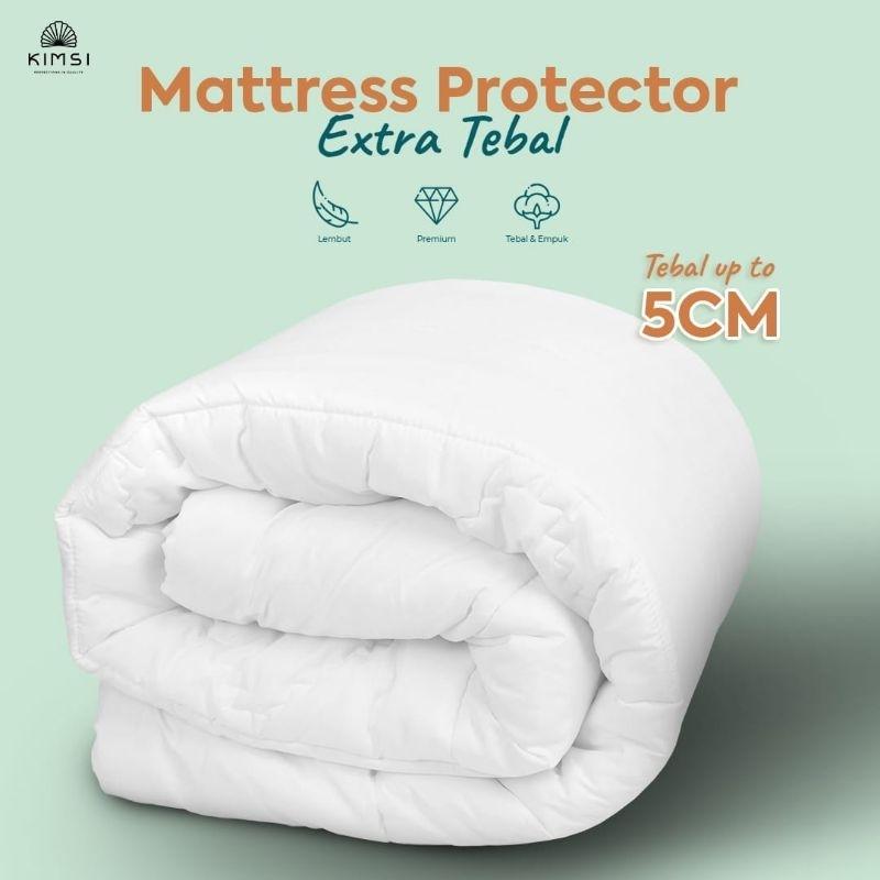 Mattress Topper Protector Mattres protektor Foam Uk 90x200  120x200  160x200  180x200  200x200 Silikon 9Oz Matras Pelindung Kasur Warna Putih 2