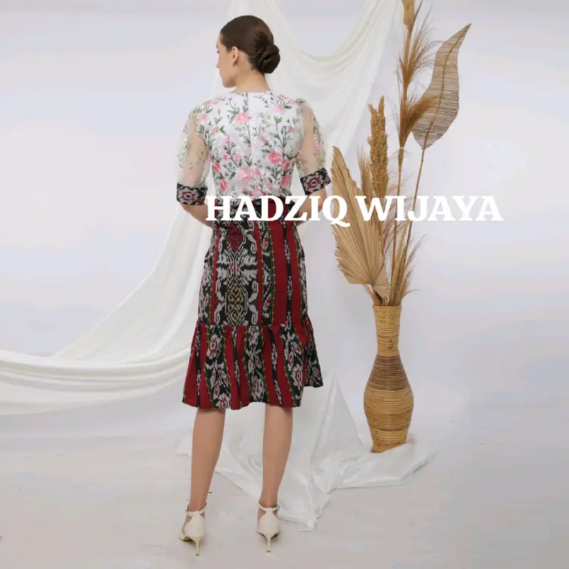 DRESS TENUN TILE BORDIR GARDEN TEBAL Wanita 2