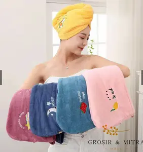 Kirei Gallery - Handuk keramas Bahan Microfiber tosca shower caps Pengering Rambut handuk Kepala Bulu lembut