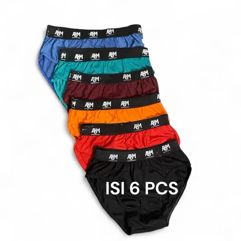 Paket Isi 3 Dan 6 Pcs Celana Dalam Pria Dewasa Karet Bahan Katun Halus Nyaman Adem  Cowok