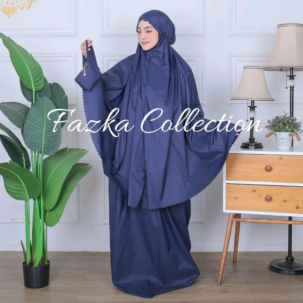 FAZKA - Mukena Parasut Korea Premium Polos Mukenah Traveling 2in1 Free Tas Minipouch