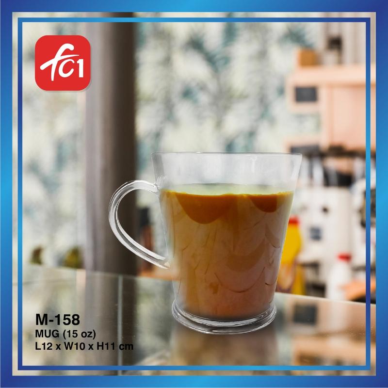 FC1 Cawan Mug Besar Lutsinar 450ml (15Oz) / Cawan Plastik Tahan ...