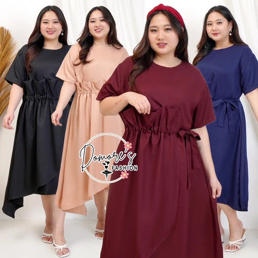 Dress Jaiko / Dress Jumbo Terbaru / Dress Terbaru Ukuran S - XXXL / Baju Dress Korea Big Size / Dress Jumbo Ld 100 - 130 Cm / Dress Wanita Kekinian / Dress Big Size Kekinian Gaun Nyaman Panjang Casual Jepang