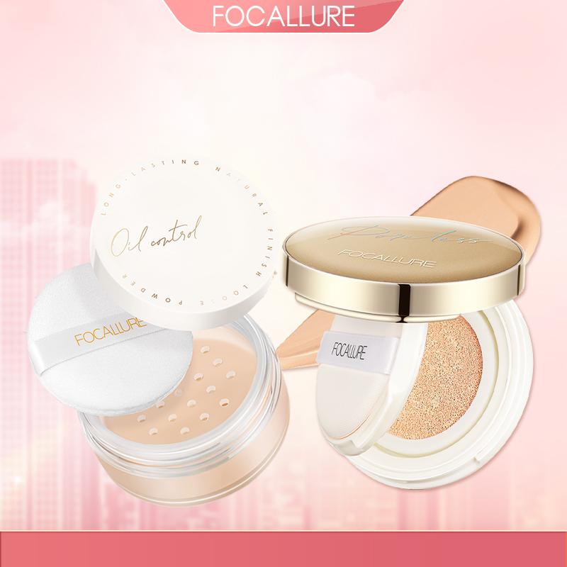 Focallure Combo Cushion và Phấn Phủ độ che phủ tự nhiên kiềm dầu cực tốt