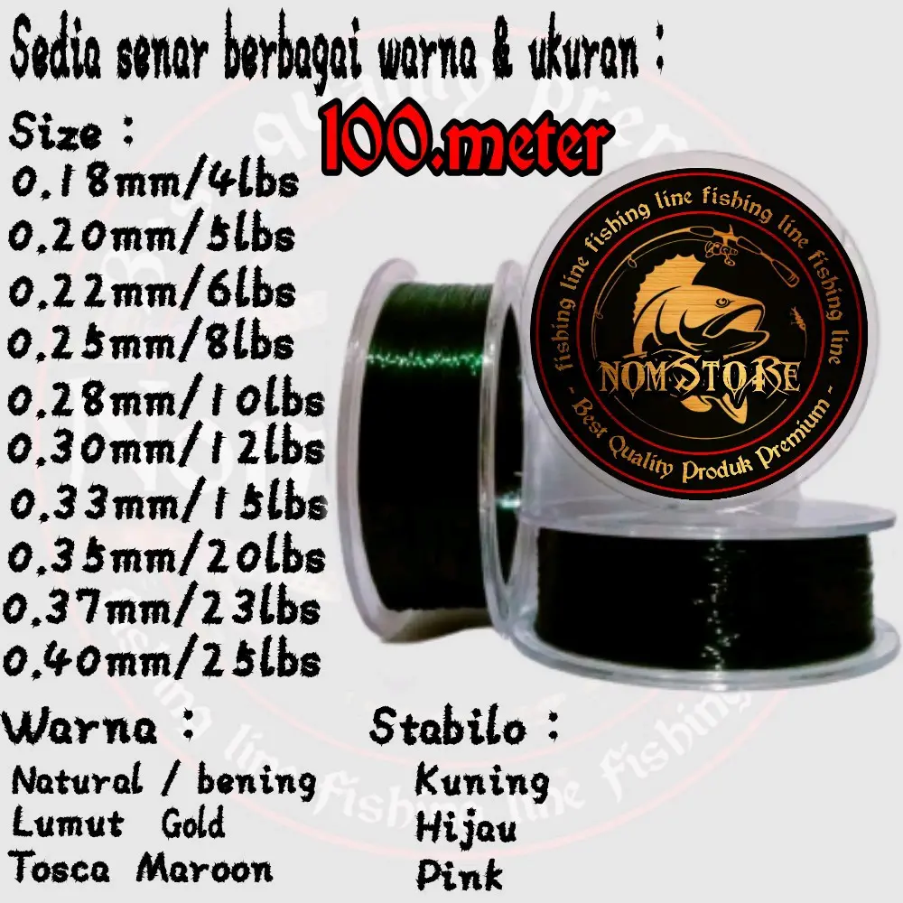 senar nylon pancing lentur kuat mudah tenggelam tidak keriting