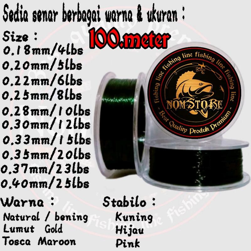 senar nylon pancing lentur kuat mudah tenggelam tidak keriting 0