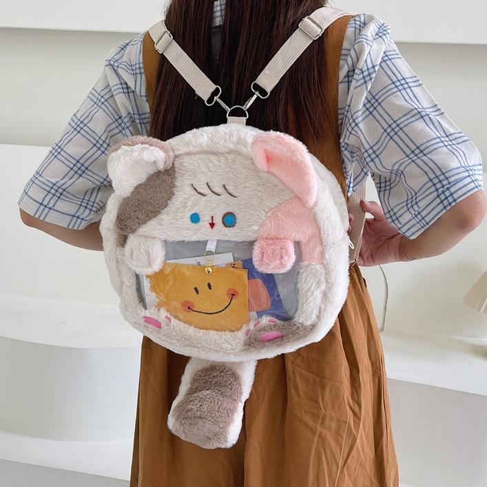 Ba Lô Chống Thấm Nước, Thiết Kế Dễ Thương, Túi Trong Suốt, Túi Búp Bê, Ba Lô Mèo Anime