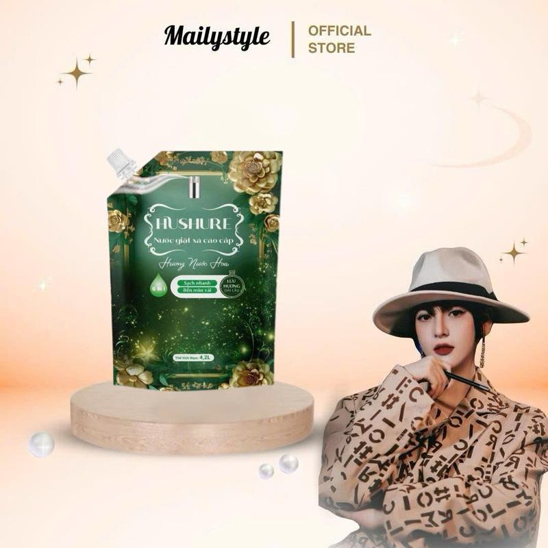V170_ Nước giặt xả cao cấp hương nước hoa HUSHURE Túi 4,2L