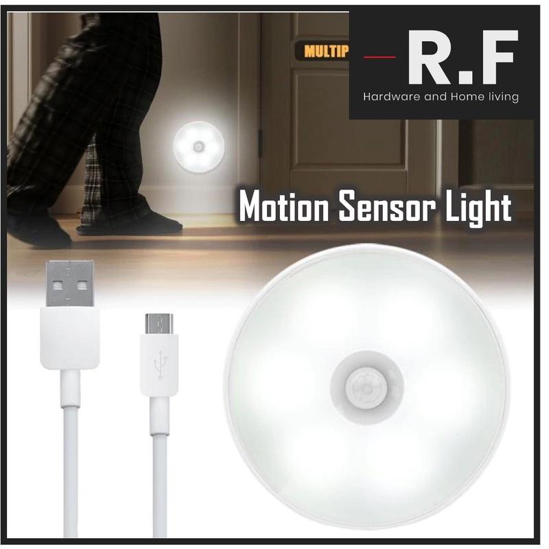 Motion Detector Auto Light Sensor Light USB Rechargeable Body Induction ...