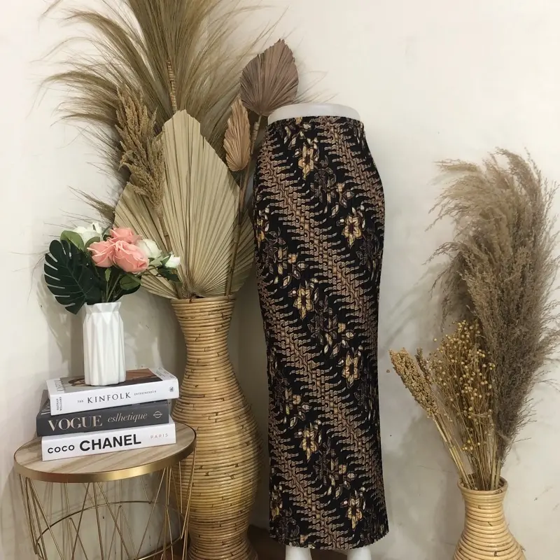 Rok plisket batik - bawahan kebaya - rok rampel - rok batik premium Kondangan Panjang Motif Wisuda Pesta Wanita Kain Silk Mewah Lilit Rempel