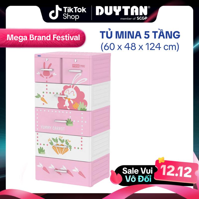   Campaign  Tủ Mina 5 tầng DUY TÂN nhựa PP ABS 4 hộc lớn và 2 hộc nhỏ tủ quần áo đa năng tiện lợi an toàn cho trẻ nhỏ 