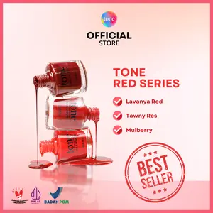 TONE Merah Maroon Series | Glossy Nail Lacquer | Nail Polish Red | Cat Kuku | Kutek Merah Maroon | Kutek Halal Muslimah