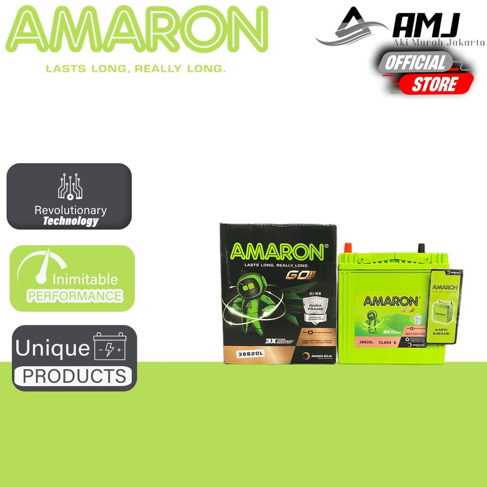 Amaron GO Aki Mobil Toyota Agya GR NS40ZL / 38B20L - 35Ah Aki Kering - GOJEK/GRAB