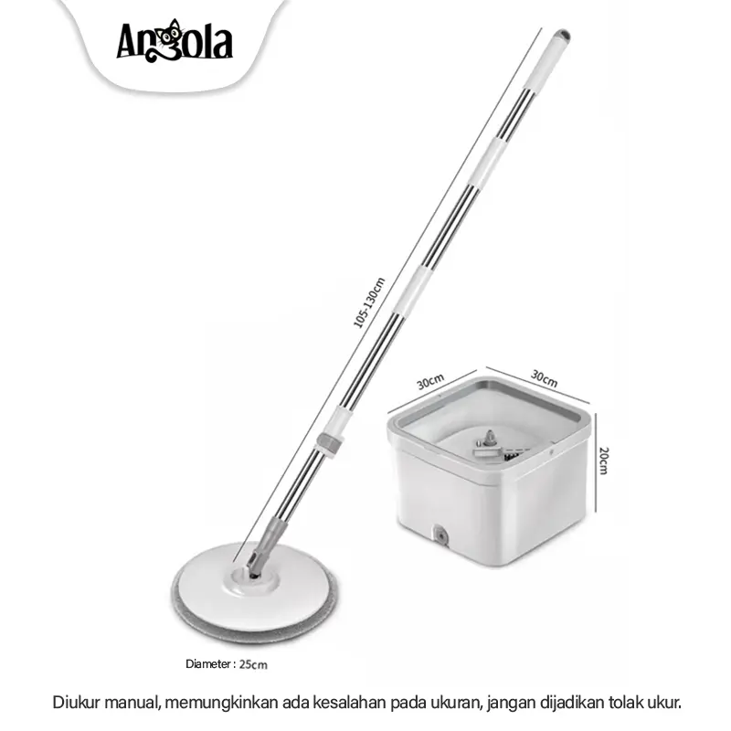 Angola Shop Spin Mop D03 Alat Pel Lantai Kain Pel Alat Pembersih Praktis Pel-pelan Otomatis pel lantai pel  lantai 7