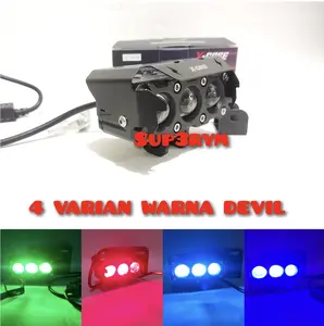 lampu tembak sorot sql 3 mata devil plus kipas original x case kuning putih d2 d3 45 watt