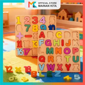 MK102 PUZZLE CHUNKY KAYU ANAK MAINAN ALFABET ANGKA ABJAD EDUKASI TOYS GAME Permainan Hadiah