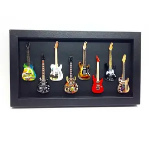 Shadow box Frame Pigura Musik Miniatur Gitar 10cm pcs Mix hiasan pajangan dinding dekorasi rumah