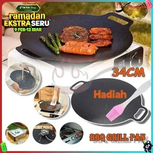 [SAMBUT AWAL TAHUN]Grill Pan Anti Lengket Panggangan 34cm Wajan Pemanggang COD Omicko 28cm 34cm 38cm alat baja Kitchenware pan grill pan Panci Burger Besi alat dapur unik alat dapur cuci gudang serba 10 ribu stainless steel deep fry