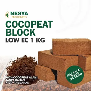 Cocopit Block Cocopeat 1kg Halus Sabut Kelapa Murni Low EC Siap Pakai