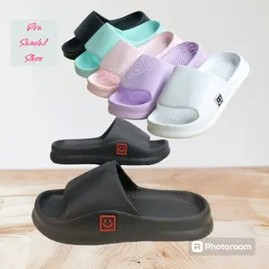 Sandal smile Anak / Dewasa slip on size 30-44 anti licin full karet eva / Sendal ANAK Fashion Sepatu