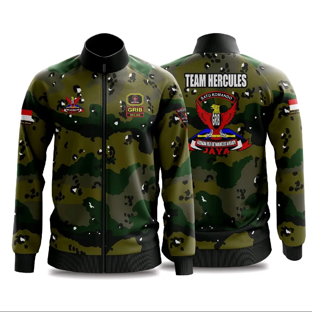 Jaket grib jaya loreng full print cetak pabrik