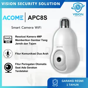 Acome APC8S 4MP Camera CCTV Bohlam Indoor Pan & Tilt IoT Wireless Two-Way Talk