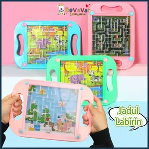 Bevavar Papan Labirin Mainan Edukasi Anak Mainan Jadul Labirin 2 Bola Plastik Toy