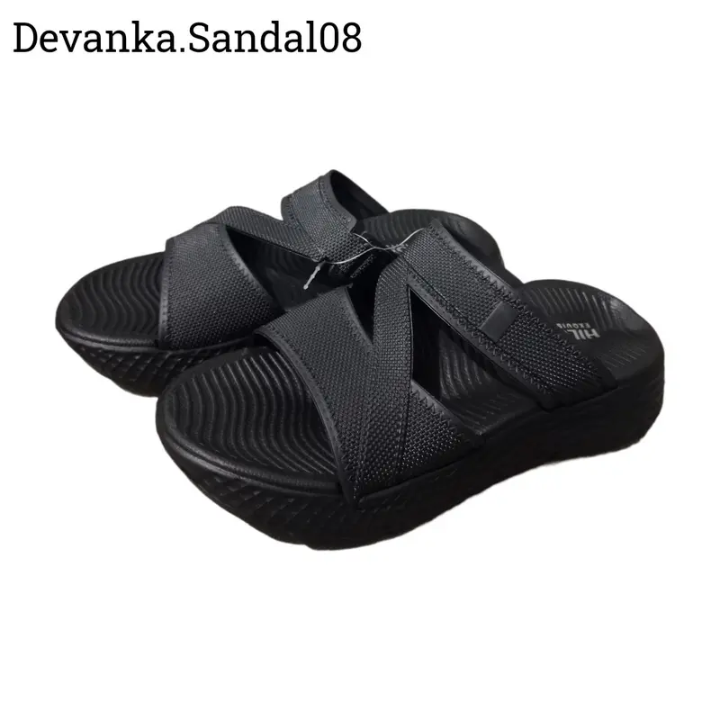 Sandal Selop Wanita Wedges Kekinian Elegan Korean Style Karet Empuk 2