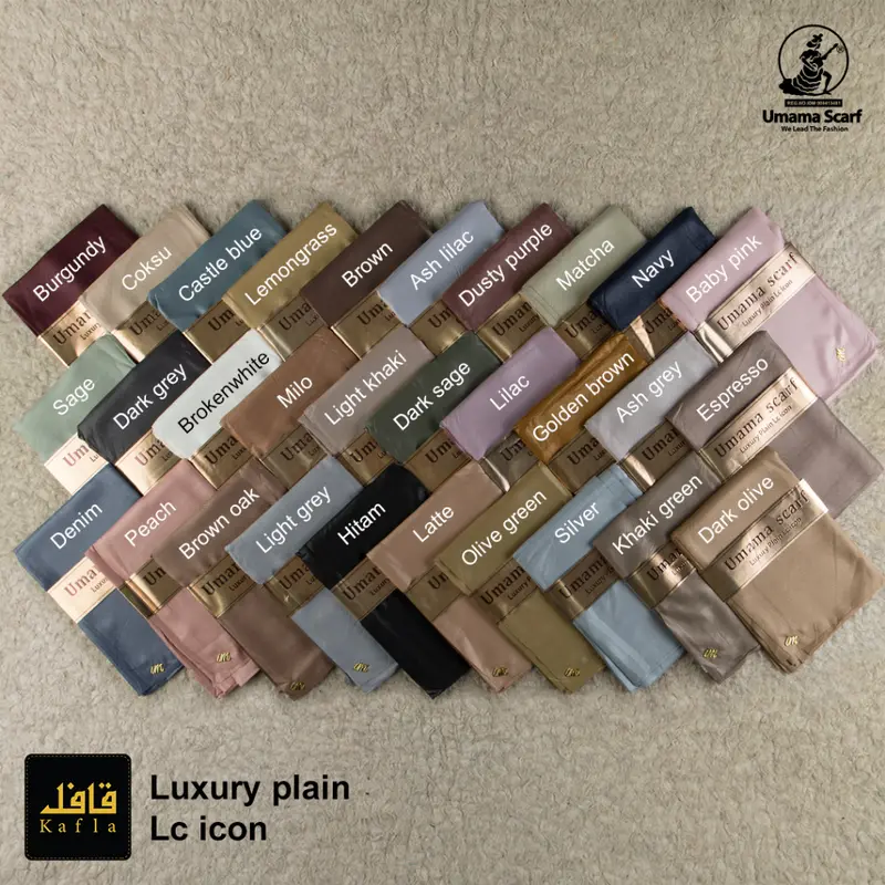 BARU Hijab Segiempat Polos Luxury Plain LC/Luxury Pouch Metal Logo UM Orinal Umama Scarf 5