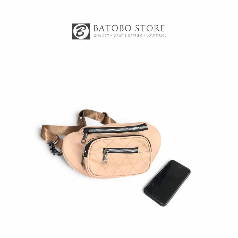 WaistBag Bordir Wanita Terlaris Bahan Nylon Tipe 3 Resleting 3