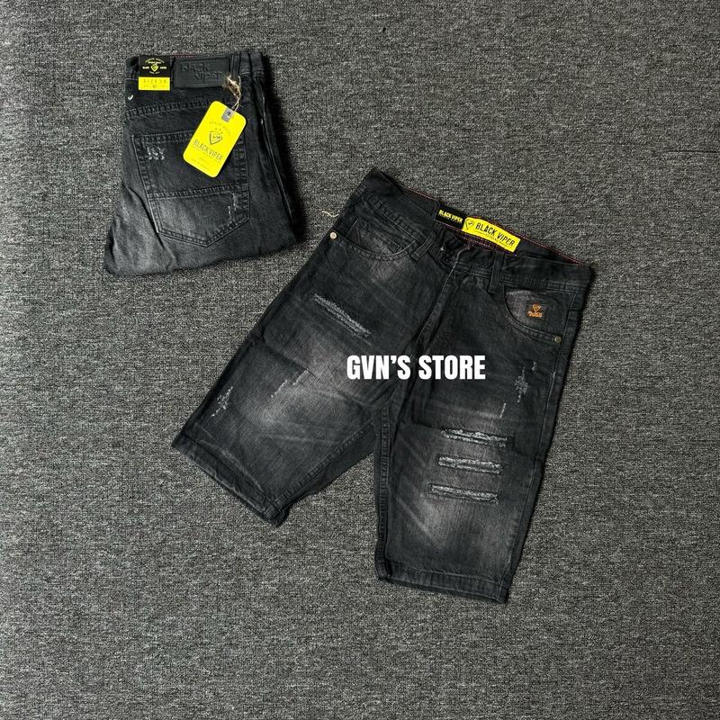 SiZE 28-33 [COD+GRATIS ONGKIR]Celana pendek Black viper terbaru motif catur slimfit denim distro santay starboy Jeans Tebal Lembut Stretch Pria Cowok Santai  Keren denim outfit 4