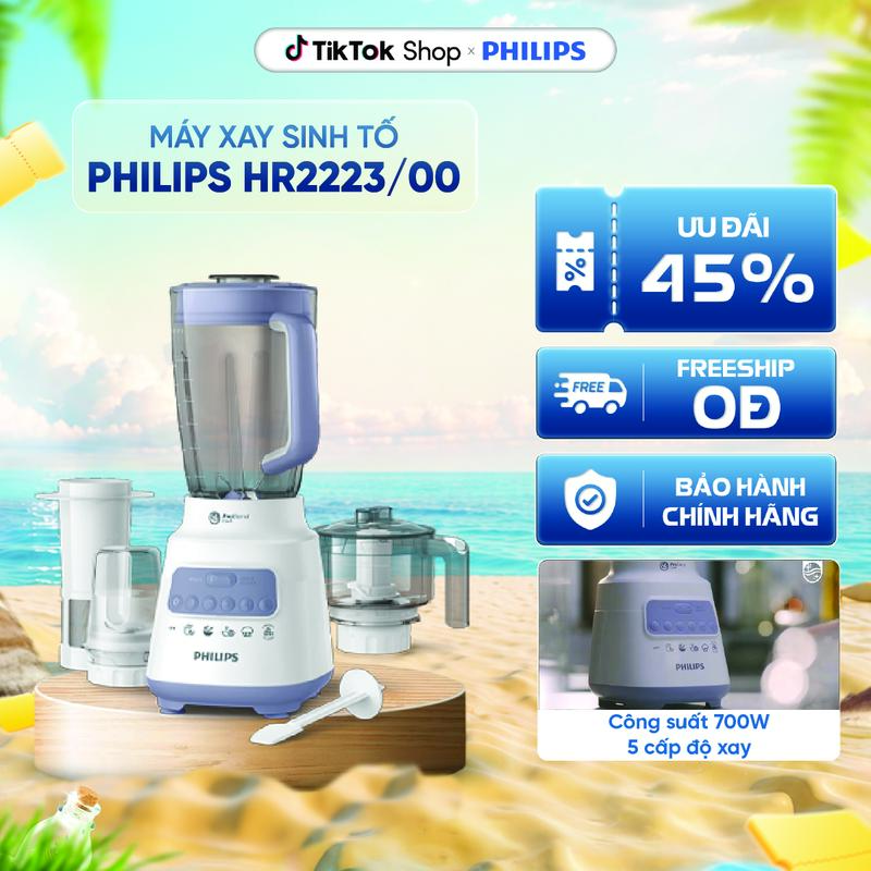 Máy xay sinh tố Philips HR2223/00 - 3 cối nhựa - BH 24 tháng