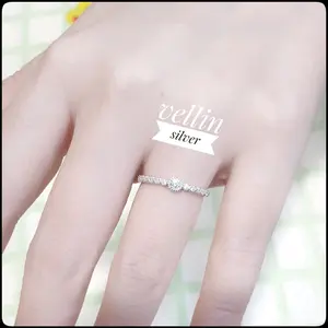 Cincin Wanita Silver 925 - Perhiasan Cincin Perak 925 Mata Sebaris Asli Antikarat