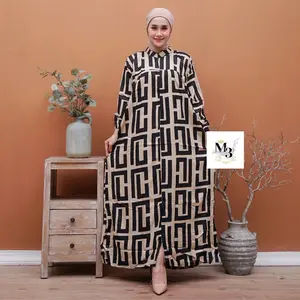 Gamis motif Ganesha busui frendly rayon premium by batikm3 collection Gamis Busana Muslim Panjang Wanita
